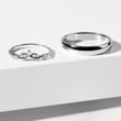 JEU D'ALLIANCES DE MARIAGE EN OR BLANC AVEC DIAMANTS - ENSEMBLE D’ALLIANCES EN OR BLANC - ALLIANCES DE MARIAGE