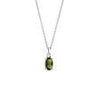 HALSKETTE MIT OVALEM MOLDAVIT UND DIAMANT IN WEISSGOLD - KETTEN MIT MOLDAVIT - KETTEN