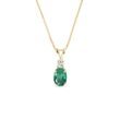 EMERALD AND DIAMOND YELLOW GOLD PENDANT - EMERALD NECKLACES - NECKLACES