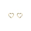 DIAMOND HEART EARRINGS IN YELLOW GOLD - DIAMOND STUD EARRINGS - EARRINGS