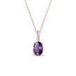 HALSKETTE MIT AMETHYST UND DIAMANT IN ROSEGOLD - KETTEN MIT AMETHYST - KETTEN