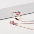 EMERALD CUT TOURMALINE NECKLACE IN ROSE GOLD - TOURMALINE NECKLACES - NECKLACES