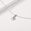 PEARL AND DIAMOND PENDANT IN YELLOW GOLD - PEARL PENDANTS - PEARL JEWELLERY