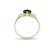 RING IN YELLOW GOLD WITH MOLDAVITE AND DIAMONDS - MOLDAVITE RINGS - RINGS