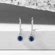 BOUCLES D'OREILLES DELUXE EN OR BLANC AVEC SAPHIRS ET DIAMANTS - BOUCLES D'OREILLES EN SAPHIR - BOUCLES D'OREILLES