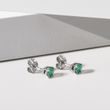 White Gold Earrings with Emeralds