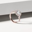 DIAMOND HALO RING IN 14K ROSE GOLD - RINGS WITH LAB-GROWN DIAMONDS - ENGAGEMENT RINGS