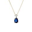 SAPPHIRE AND DIAMOND PENDANT IN GOLD - SAPPHIRE NECKLACES - NECKLACES