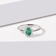 EMERALD AND DIAMOND RING IN WHITE GOLD - EMERALD RINGS - RINGS