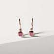 BOUCLES D'OREILLES POUR ENFANTS EN OR ROSE AVEC TOURMALINES - BOUCLES D'OREILLES POUR ENFANTS - BOUCLES D'OREILLES