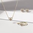 CHAMPAGNE AND WHITE DIAMOND HEART NECKLACE IN YELLOW GOLD - DIAMOND NECKLACES - NECKLACES