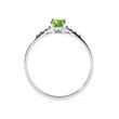 OLIVINE AND DIAMOND RING IN WHITE GOLD - PERIDOT RINGS - 