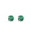 EARRINGS OF YELLOW GOLD WITH ROUND EMERALDS - EMERALD EARRINGS - EARRINGS