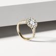 DIAMOND HALO RING IN 14K YELLOW GOLD - RINGS WITH LAB-GROWN DIAMONDS - ENGAGEMENT RINGS