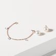 VARIABLE PERLENOHRRINGE MIT DIAMANTEN IN ROSÉGOLD - OHRRINGE DIAMANT - OHRRINGE