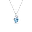 HEART-SHAPED TOPAZ AND DIAMOND NECKLACE IN WHITE GOLD - TOPAZ NECKLACES{% if category.pathNames[0] != product.category.name %} - {% endif %}
