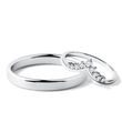 HIS AND HERS WHITE GOLD WEDDING RING SET WITH DIAMOND CHEVRON RING - WHITE GOLD WEDDING SETS - WEDDING RINGS