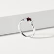 CLASSIC GARNET RING WITH DIAMONDS IN WHITE GOLD - GARNET RINGS - RINGS