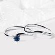 SAPPHIRE AND DIAMOND ENGAGEMENT SET IN WHITE GOLD - ENGAGEMENT AND WEDDING MATCHING SETS - ENGAGEMENT RINGS