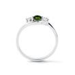 RING WITH MOLDAVITE AND DIAMONDS IN WHITE GOLD - MOLDAVITE RINGS - RINGS