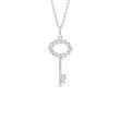 WHITE GOLD KEY PENDANT WITH DIAMONDS - DIAMOND NECKLACES - NECKLACES