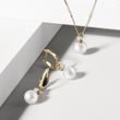 GOLD PENDANT WITH DIAMOND AND PEARL WHITE - PEARL PENDANTS - PEARL JEWELLERY