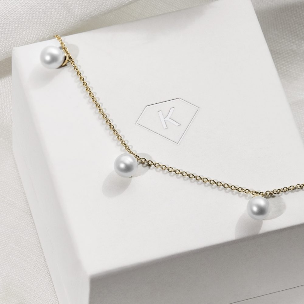 Best Gold & Pearl Chain Necklace Jewelry Gift