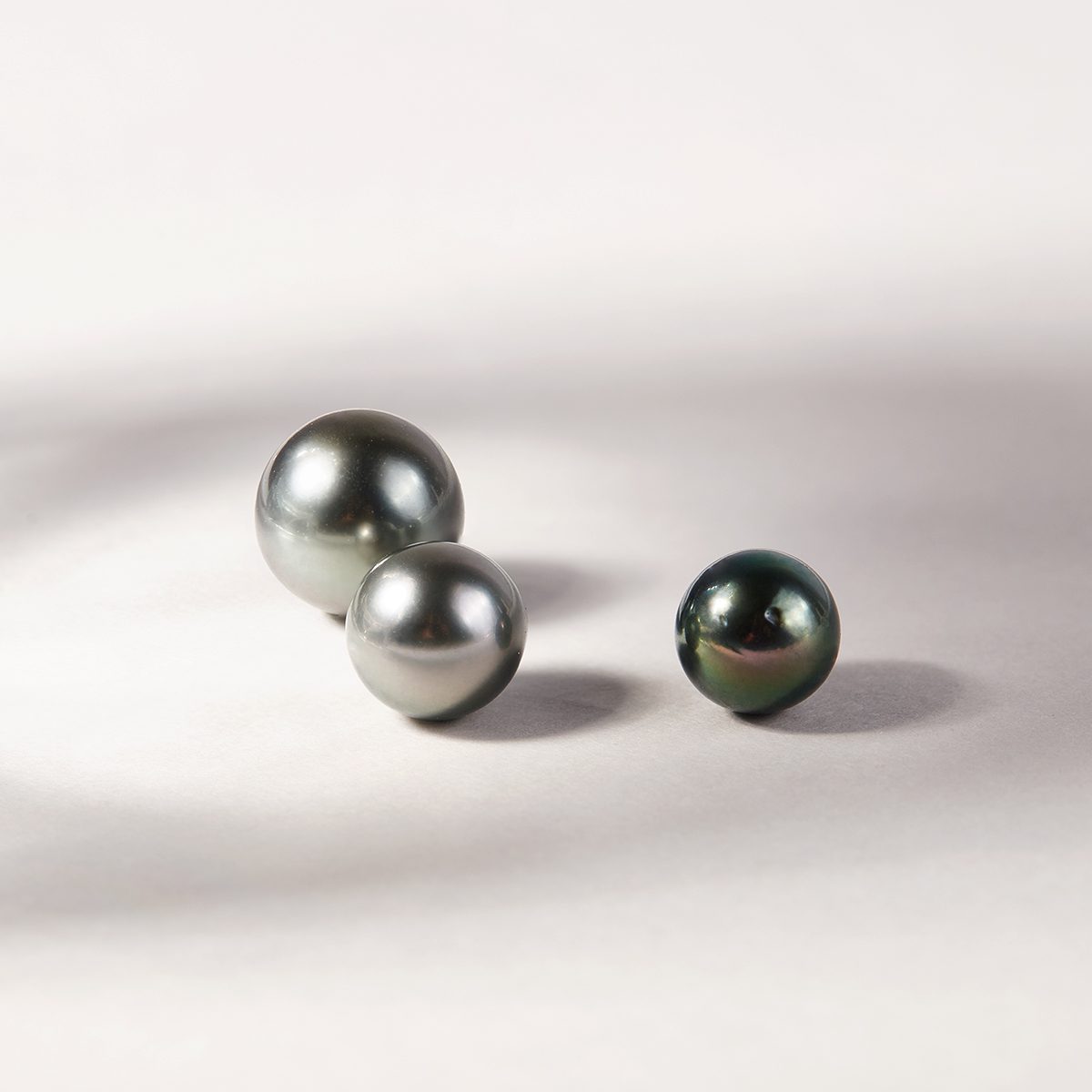 Ring with Tahitian pearl and diamonds in white gold - KLENOTA