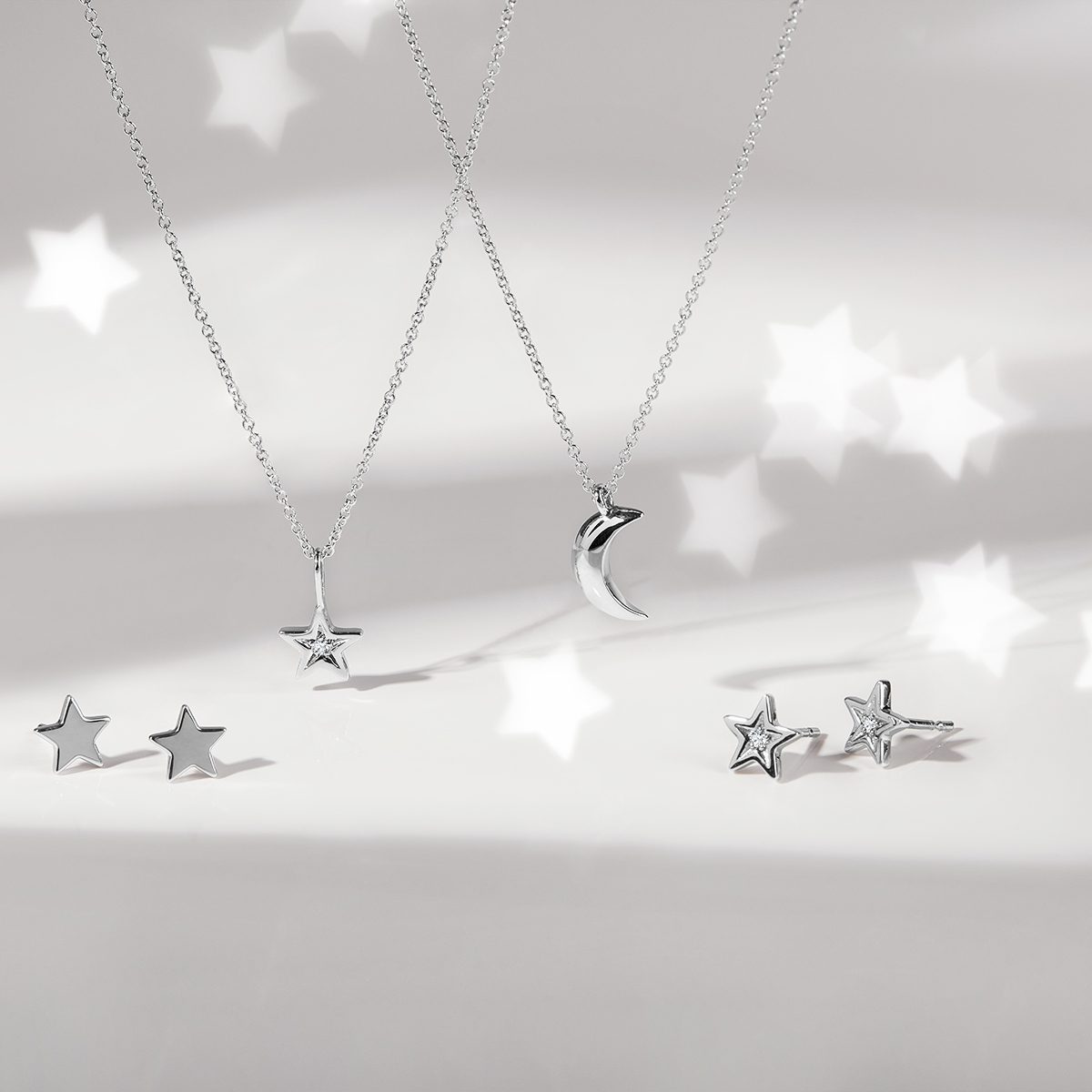 children's necklaces and earrings star and moon KLENOTA