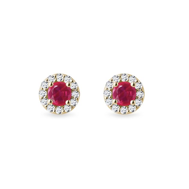 Princess-Cut Lab-Created Ruby and Lab-Created Sapphire Art Deco Stud  Earrings in 10K Gold | Zales Outlet