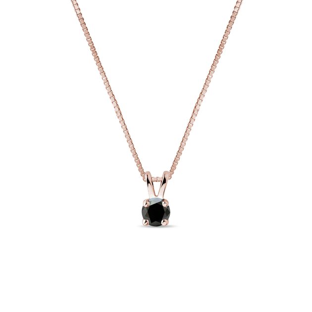 Clover Rose Gold and Black Diamond Pendant — J. Sampieri