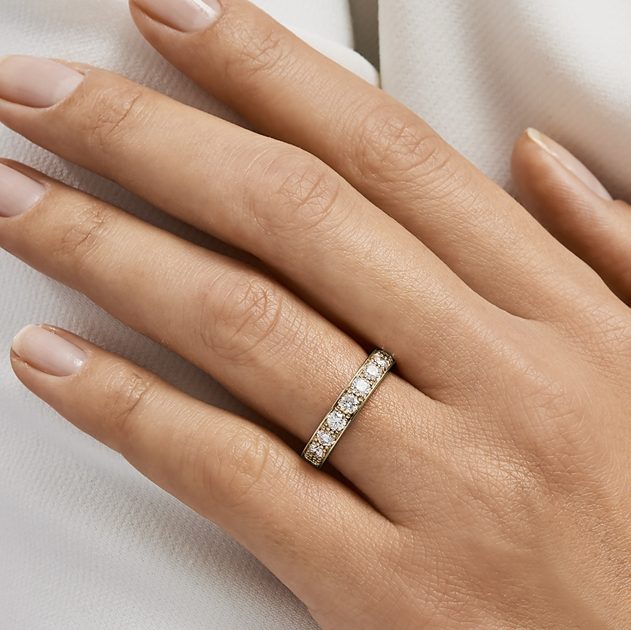 916 gold ring women's fashion luxury micro-diamond Open ring
