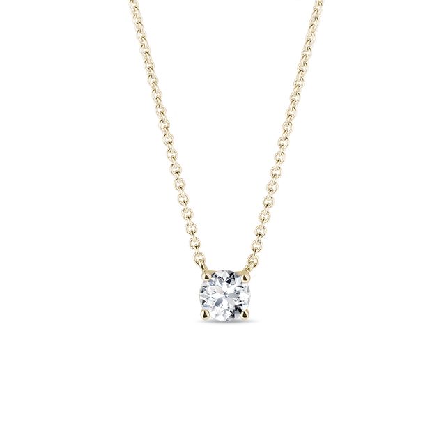 Floating Diamond Solitaire Necklace - 14k Gold