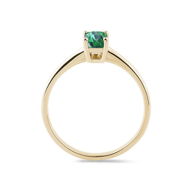 Emerald Ring Made of 14K Yellow Gold KLENOTA