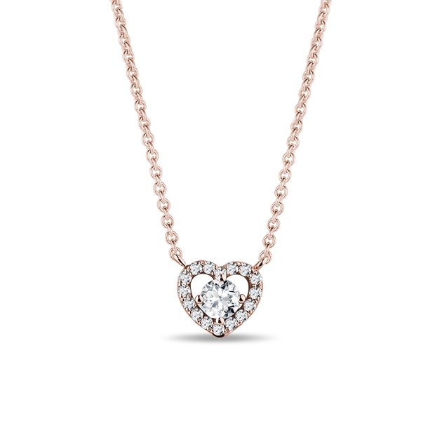 Diamond heart necklace rose gold deals