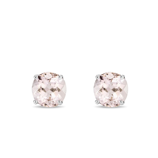 Gemstone 14k White Gold Earrings for Women/Girls Details about   Morganite 1.3 Ct