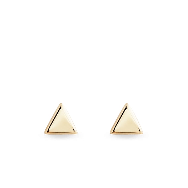 Triangle-shaped earrings in gold | KLENOTA