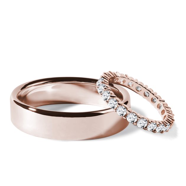 Rose gold wedding ring sets his and hers deals