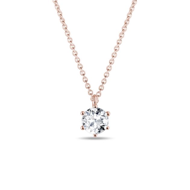 Brilliant Diamond Pendant in Rose Gold | KLENOTA