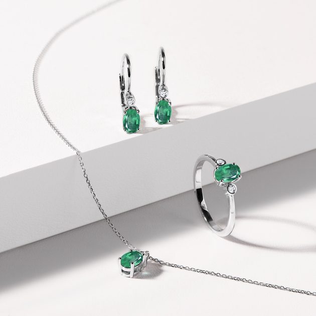 KLENOTA Emerald Jewelry Set