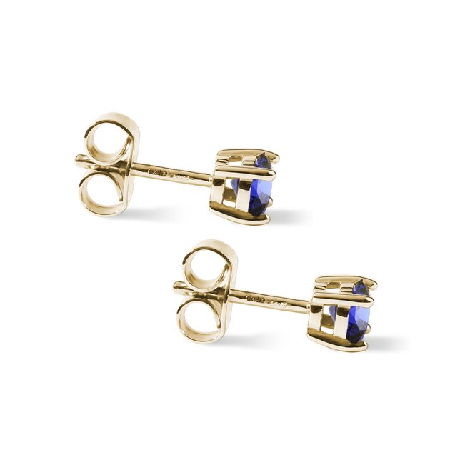 Sapphire Stud Earrings in Yellow Gold