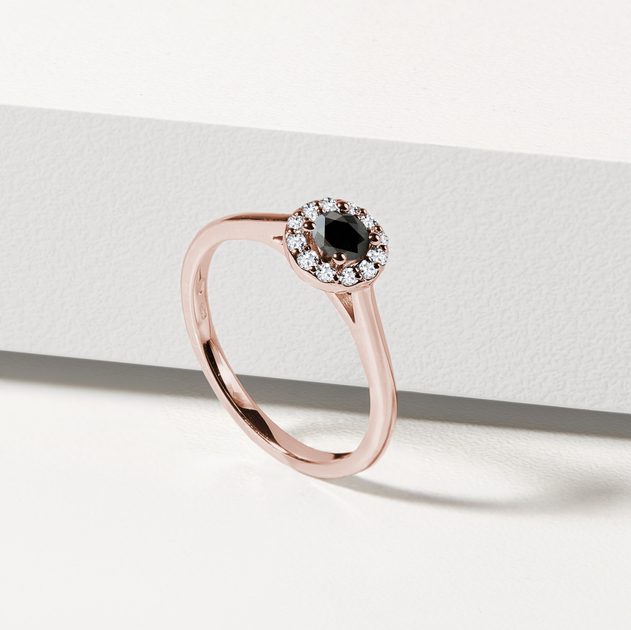 Simple black shop diamond ring