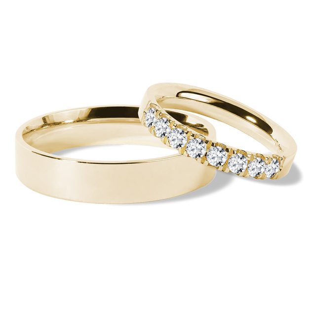 Zlaté snubní prsteny s brilianty | KLENOTA