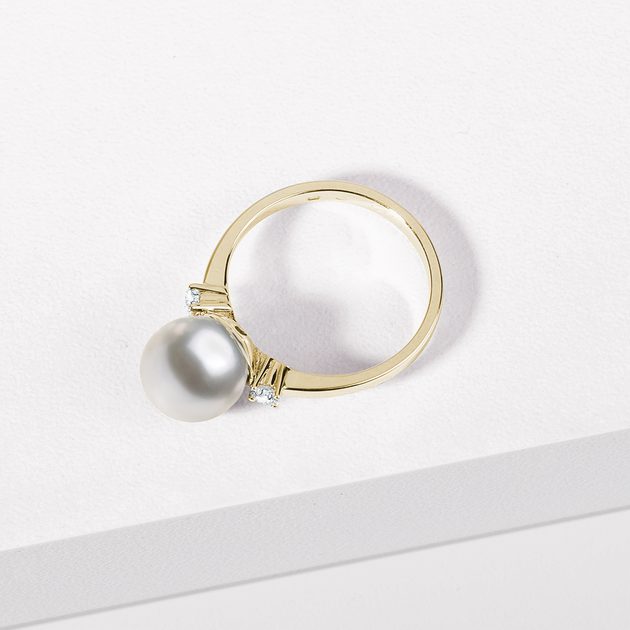 14 Karat Gold Akoya Pearl Ring - Elegant Spiral Style – MONOLISA