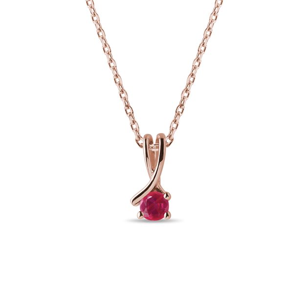 10k Yellow Gold Genuine Oval Ruby and Diamond Pendant Necklace - Walmart.com