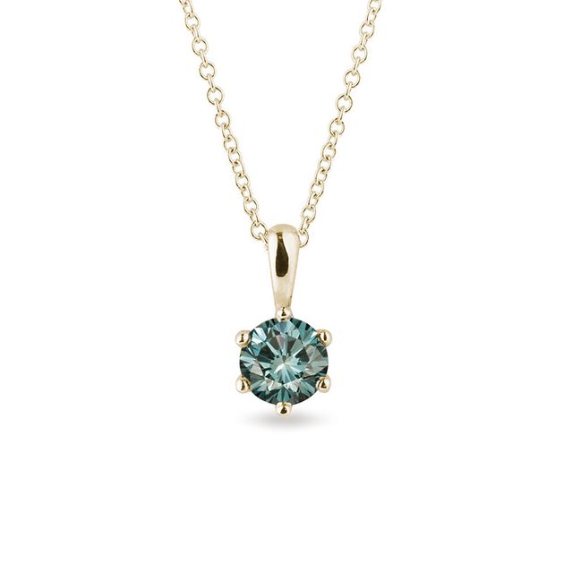 Blue diamond necklace in gold | KLENOTA
