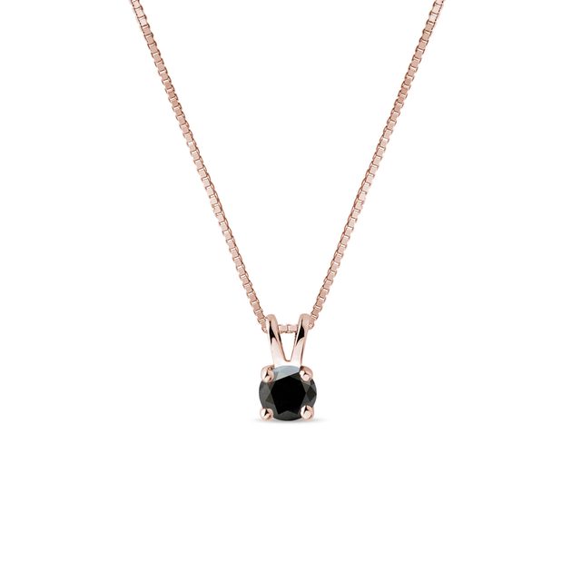 Black diamond necklace in rose gold | KLENOTA