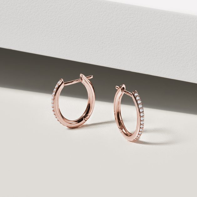 Idylle Blossom Hoops, Pink Gold And Diamonds - Jewelry