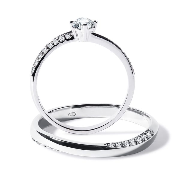 Engagement Set with Brilliants in White Gold