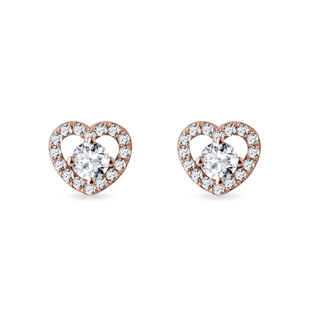 Buy quality 18k rose gold white gold real diamond heart shape earring mga -  rde003 in Amreli